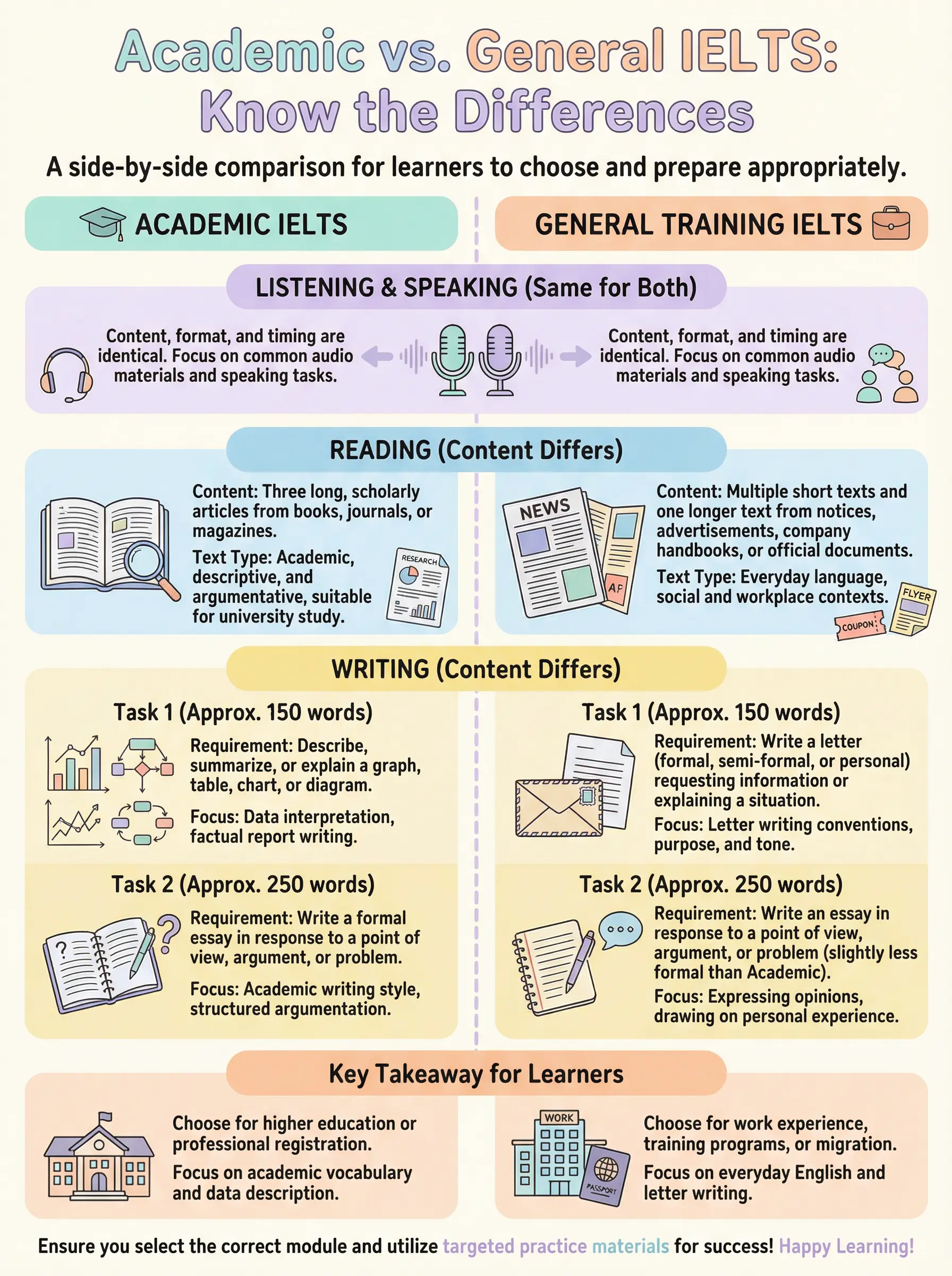 Academic vs General IELTS: A Complete Comparison Guide - IELTS preparation guide and tips