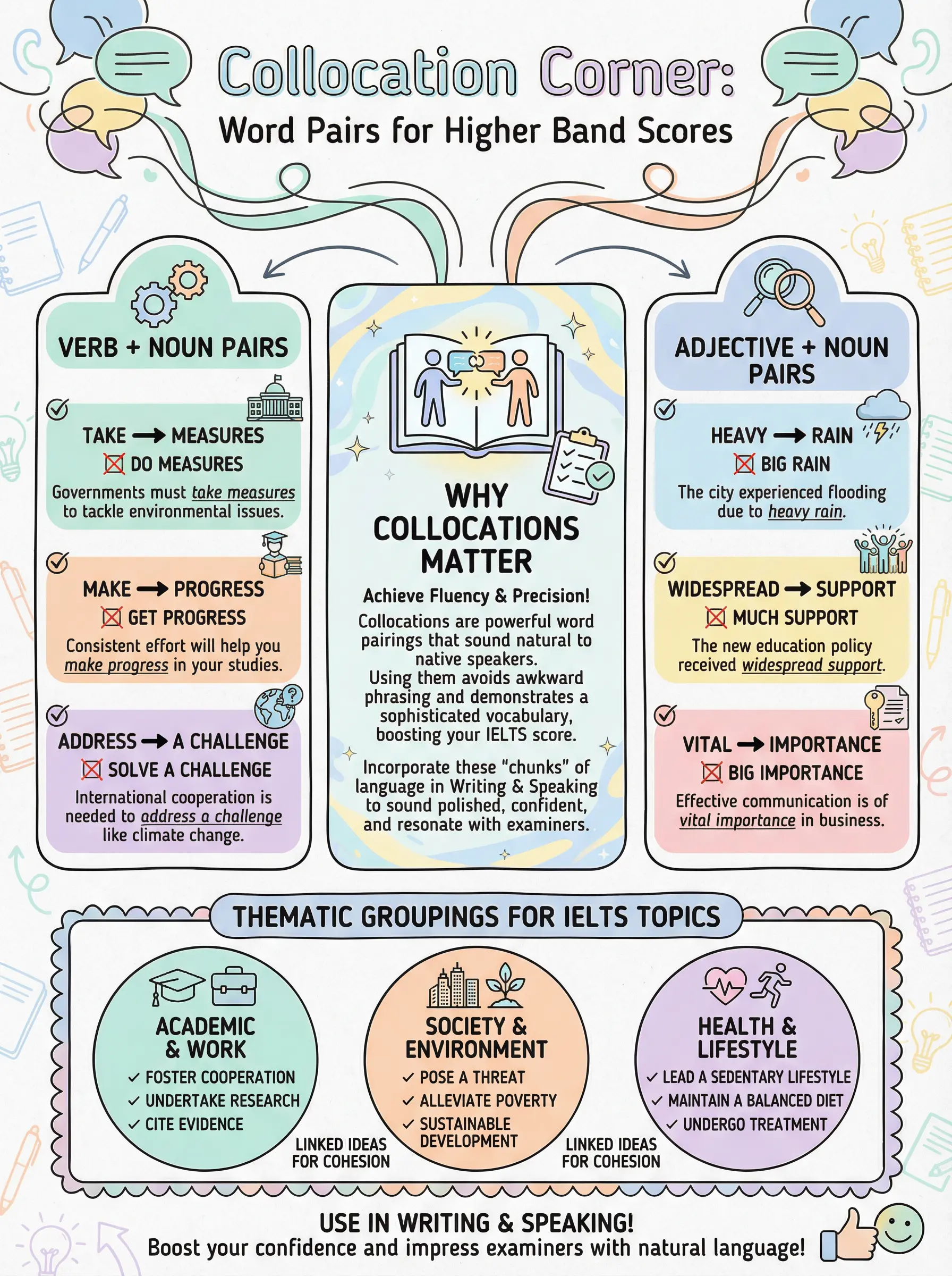 Collocation Corner: Word Pairs for Higher Band Scores - IELTS preparation guide and tips