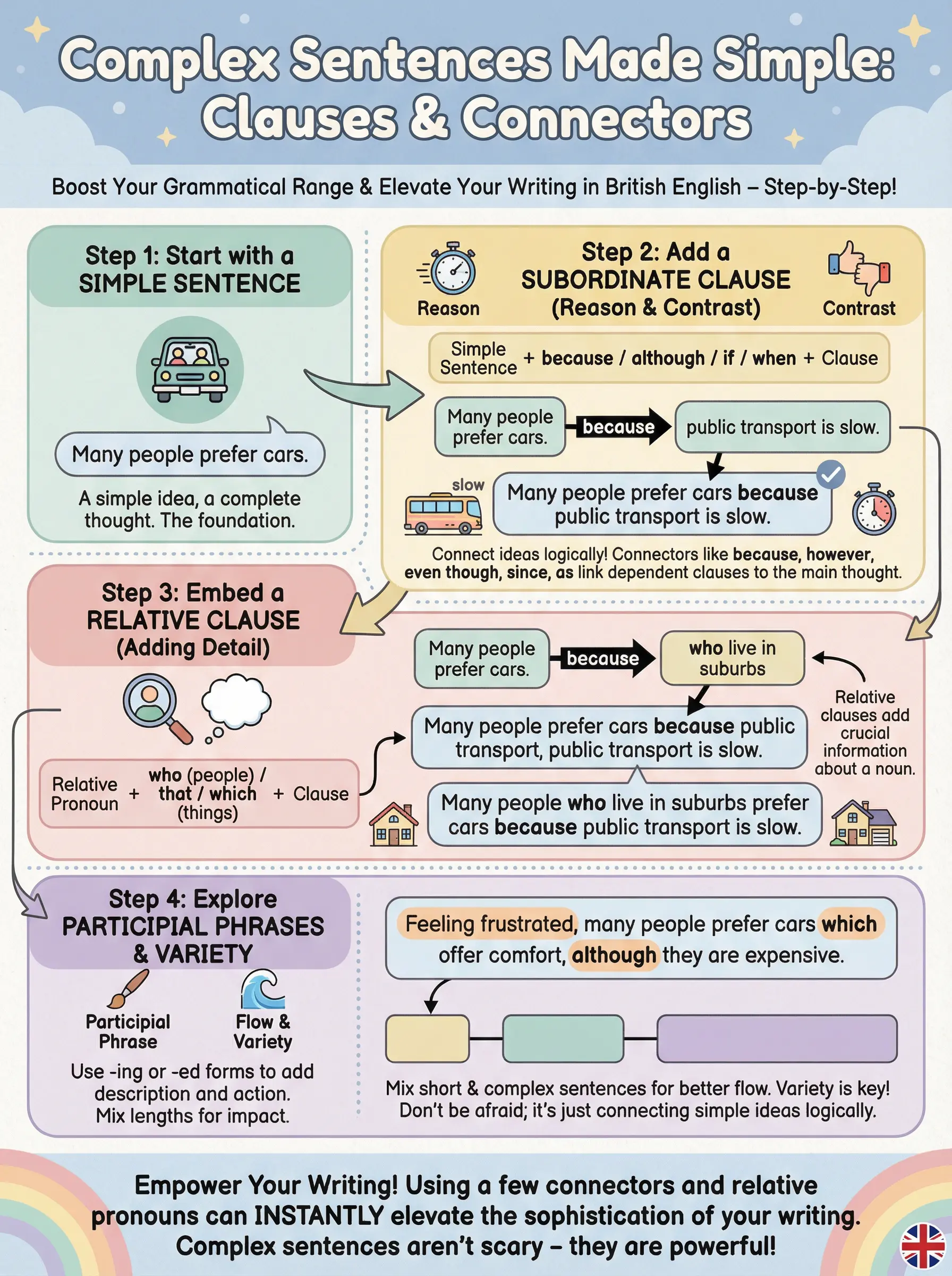 Complex Sentences Made Simple: Clauses & Connectors - IELTS preparation guide and tips