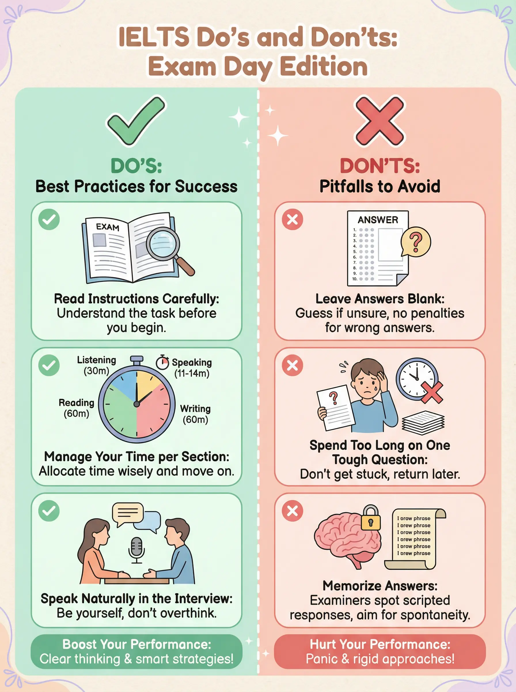 IELTS Do’s and Don’ts: Exam Day Strategies - IELTS preparation guide and tips